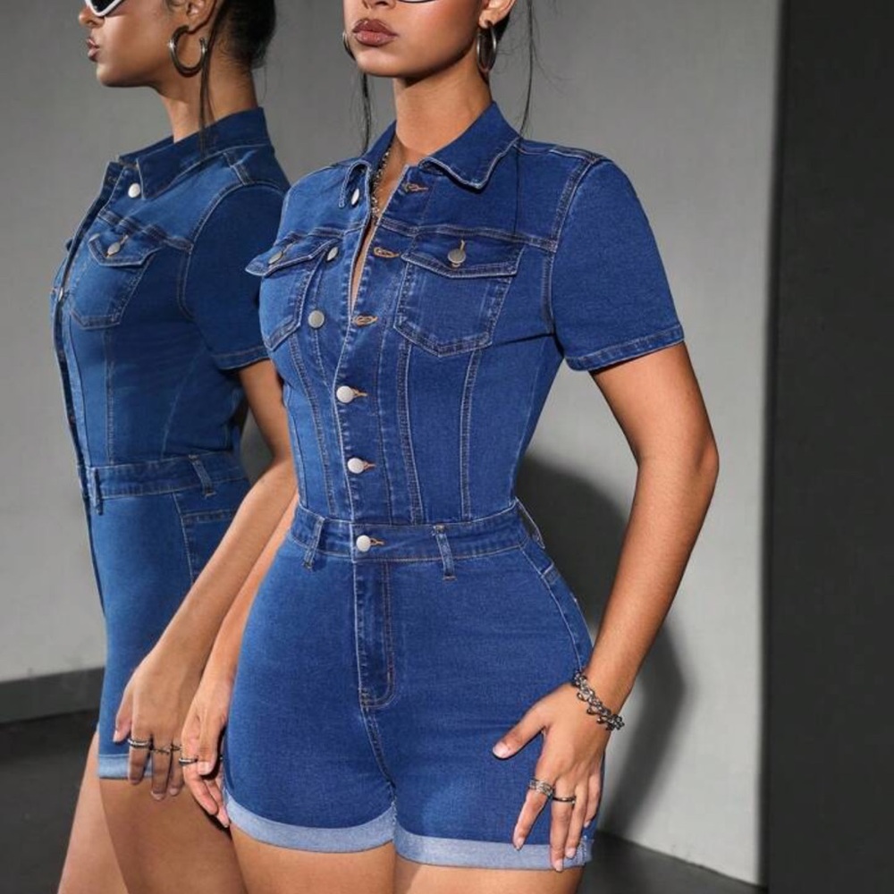 SHEIN Blue Denim Jumpsuit
